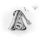 bar of music with notes made out of the letters UPR tattoo design idea