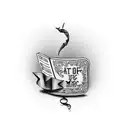 bar of music with notes made out of the letters UPR tattoo design idea