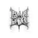 bar of music with notes made out of the letters UPR tattoo design idea