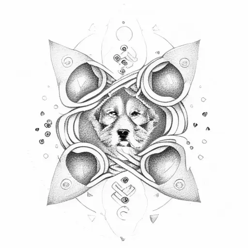 dog paw heart infinity symbol tattoo design idea