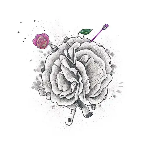 cinta de cancer de pancreas con flores margaritas tattoo design idea