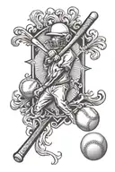 baseball cross surrounded tattoo design idea