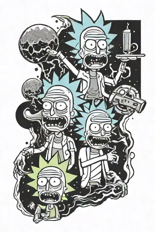 rick and morty tattoo design idea