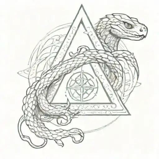 Slytherin house snake Deathly Hallows symbol tattoo design idea