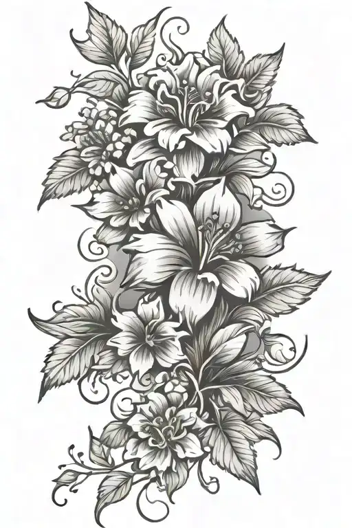indiana floral tattoo design idea