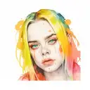 Billie eilish face tattoo design idea