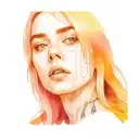 Billie eilish face tattoo design idea