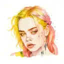 Billie eilish face tattoo design idea