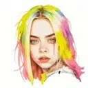 Billie eilish face tattoo design idea