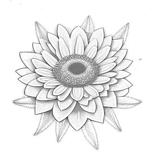 Daisy Flowers, Laurel Leaves, Flora Goddess Low Poly, Nightingale tattoo design idea