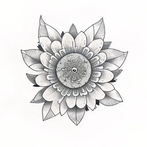 Daisy Flowers, Laurel Leaves, Flora Goddess Low Poly, Nightingale tattoo design idea