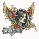 Never give up. tattoo design idea