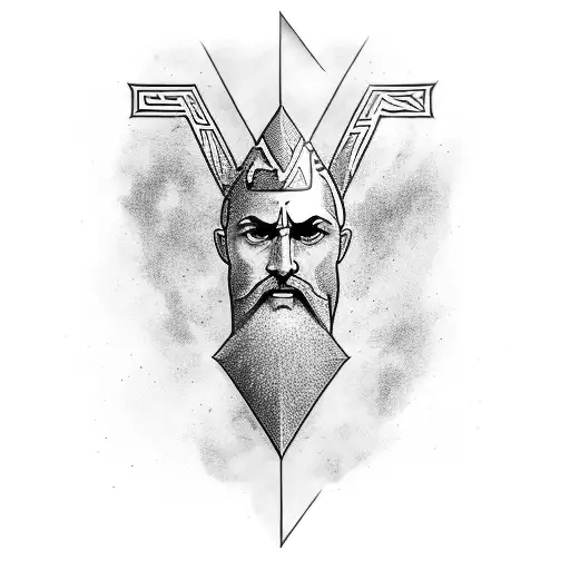 A dynamic depiction of Zeus wielding his lightning bolt tattoo design idea