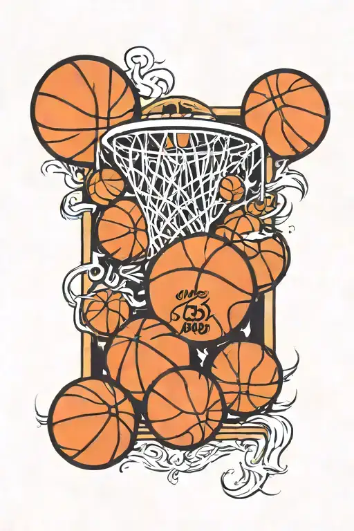  Basketball with siblings names Kayla Kallie cj kk, #2, ace card, and mom name relish tattoo design idea
