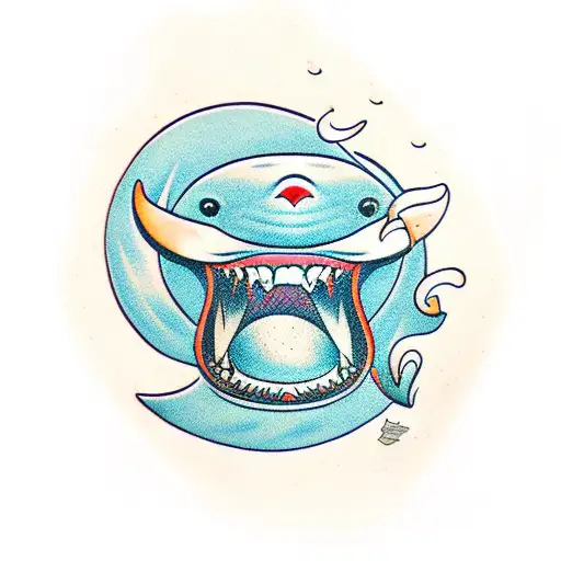 killer whale smile tattoo design idea