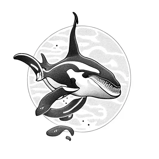 killer whale tattoo design idea