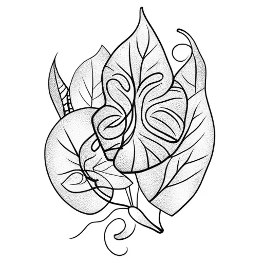 vines, leaves and flowers tattoo design idea