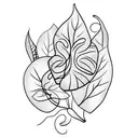 vines, leaves and flowers tattoo design idea