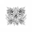 vines, leaves and flowers tattoo design idea