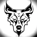 fenrir with runes tattoo design idea