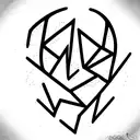 fenrir with runes tattoo design idea