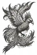 Symbol of Rebirth: The phoenix is ​​a classic symbol of rebirth and overcoming. It rises from its own ashes, tattoo design idea