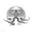 Scorpion Eagle Phoenix tattoo design idea