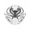 Scorpion Eagle Phoenix tattoo design idea