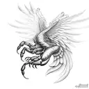 Scorpion Eagle Phoenix tattoo design idea