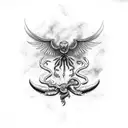 Scorpion Eagle Phoenix tattoo design idea