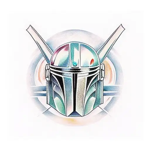 mandalorian AND SUNRISE tattoo design idea