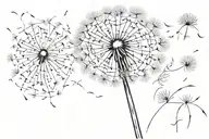 Dandelion blowing in the wind tattoo design idea