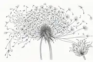 Dandelion blowing in the wind tattoo design idea