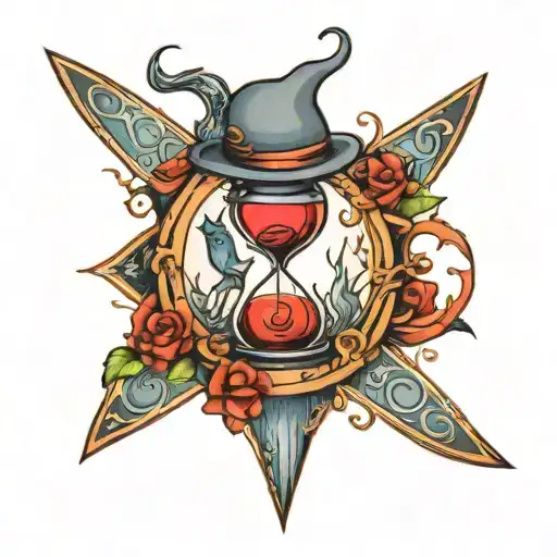 hour glass creature  tattoo design idea