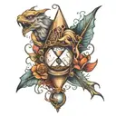 hour glass creature  tattoo design idea