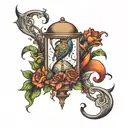 hour glass creature  tattoo design idea