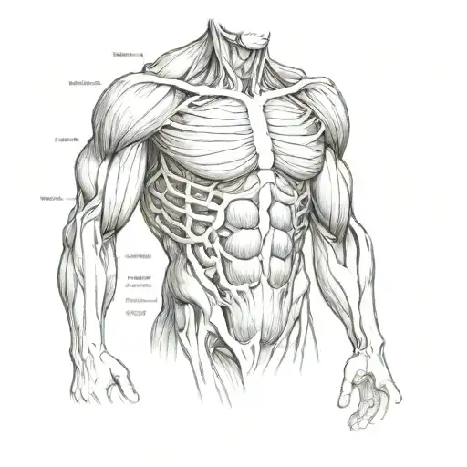 muscle and anatomy tattoo design idea