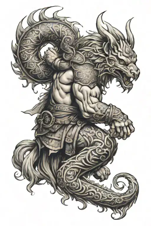 Norse mythology bjj tattoo design idea