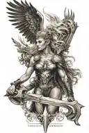 Norse mythology valkyrie tattoo design idea
