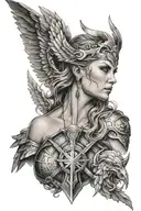 Norse mythology valkyrie tattoo design idea