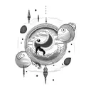 Moon thunder storms  tattoo design idea