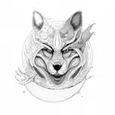 Moon thunder storms  tattoo design idea