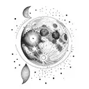 Moon thunder storms  tattoo design idea