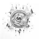 Moon thunder storms  tattoo design idea