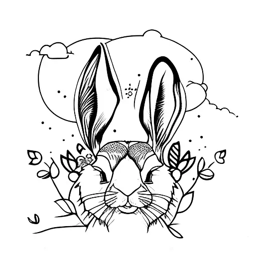 hare tattoo design idea