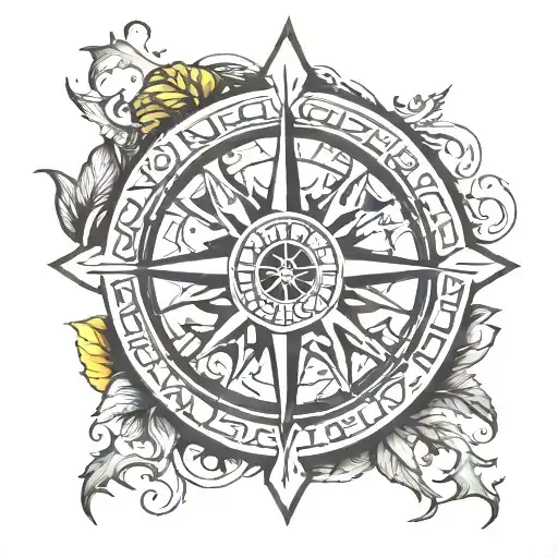 vegvisir viking compass tattoo design idea