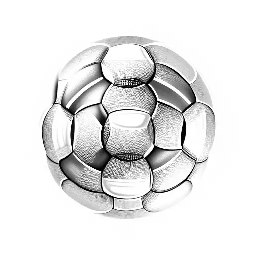 A soccer ball made of intertwined musical instruments, symbolizing the client's dedication to both music and soccer tattoo design idea