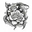 Create a tattoo representing the profound moment of a family member's passing at 6:09 AM on April 1, 2024.  The central  tattoo design idea