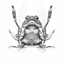 samurai toad on a lily pad tattoo design idea