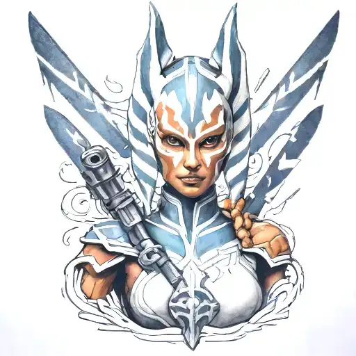 Caduceus ahsoka tattoo design idea